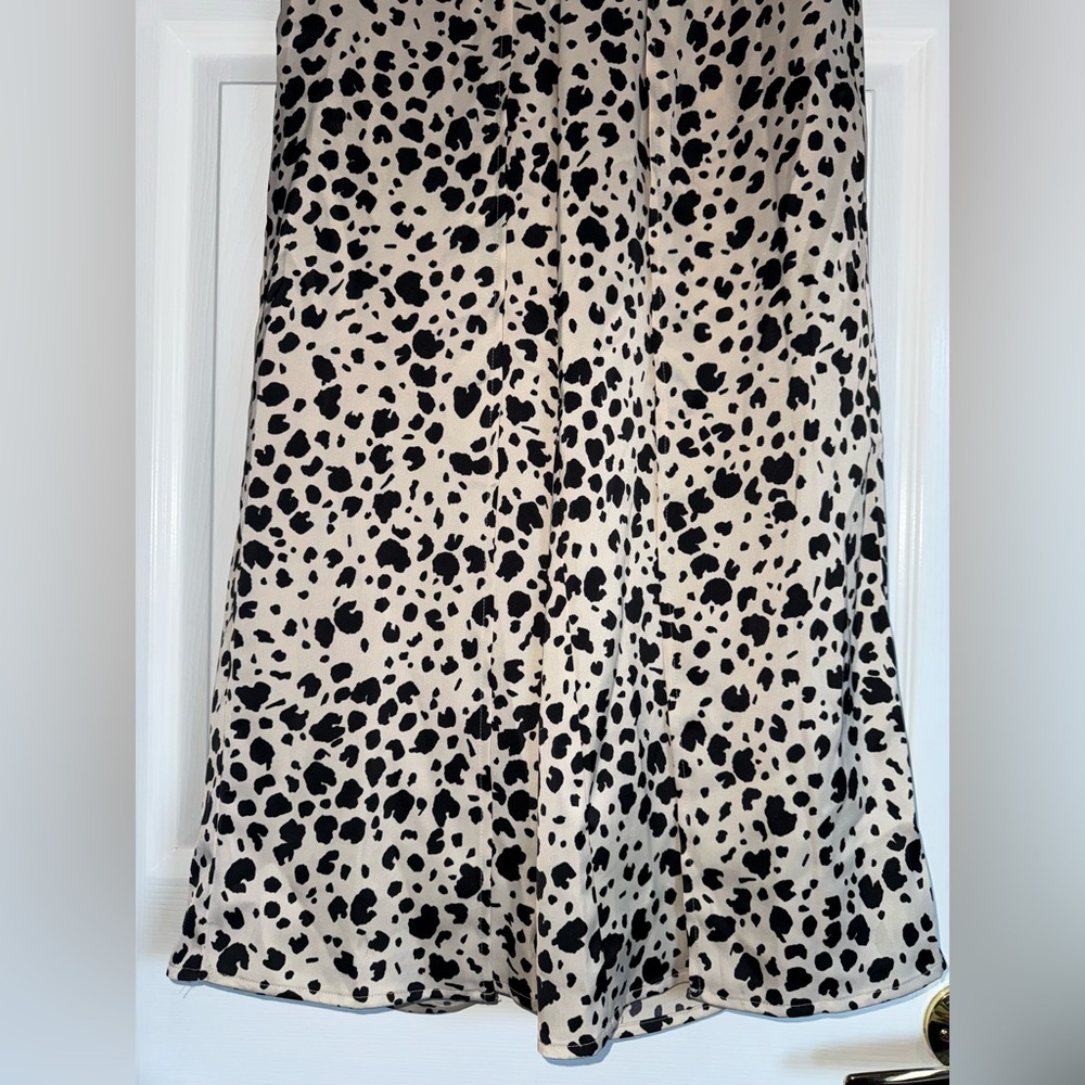 BEACH BUNNY SET Leopard Print Ramsey Slit Leg Wide Pant + Eastyn Tie Tank Top SM - Picture 9 of 16